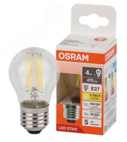 OSRAM | E27 P  4 (=40W)/827  LED LS CLP40  230VFILCL Osram 4058075684607