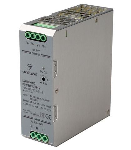 Arlight | - OT =24V 120W 170-250V ARV-DRP240-24-B Din- 5A IP20 , 5 Arlight 037156