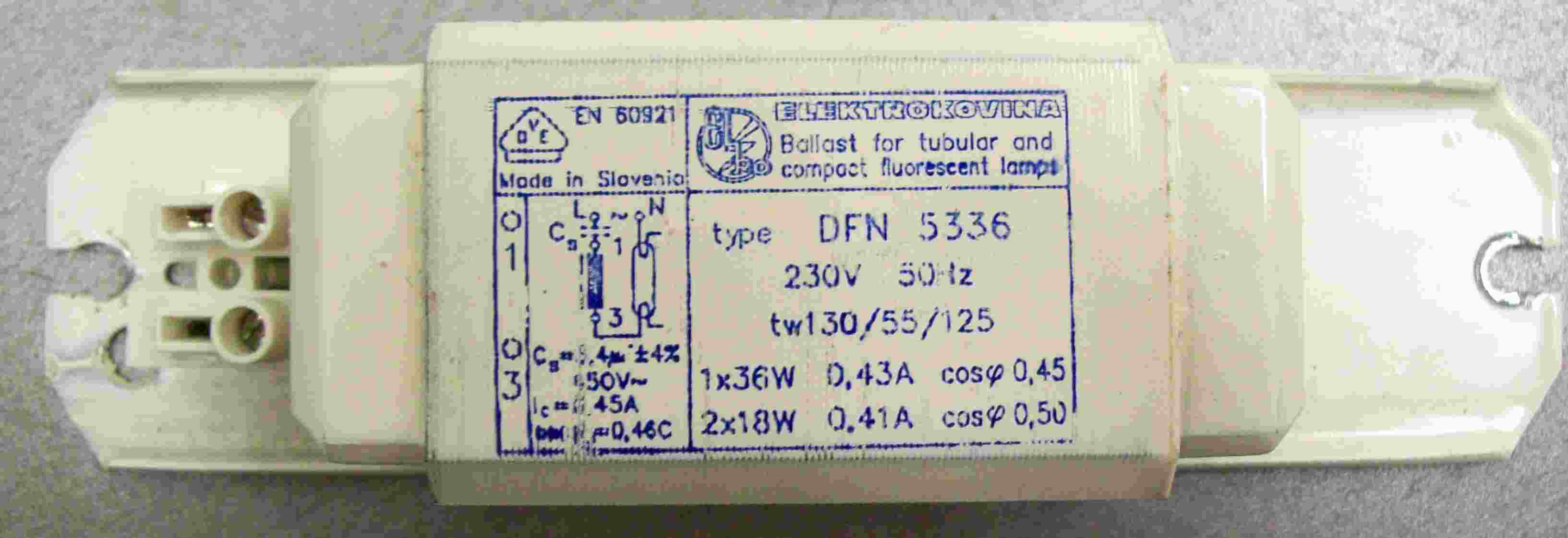 PHILIPS     |  36(2x18)/230V       ELEKTROKOVINA DFN 5336