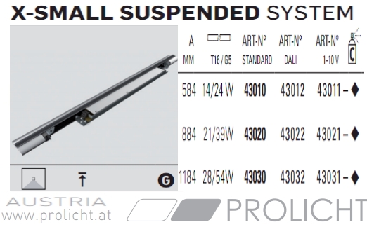 PROLICHT | 43030   SLS/G5 28/54W 1184mm X-SMALL SYSTEM  PROLICHT
