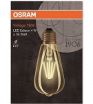 OSRAM | Vintage 1906 LED CL Edison  DIM  FIL-спираль GOLD 25  4,5W/820 E27  140x64мм - капл 4058075269965