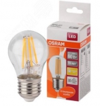 OSRAM | E27 P  5 (=60W)/827 LED прозрачная лампа FIL CL P60  600lm Osram 4058075684669