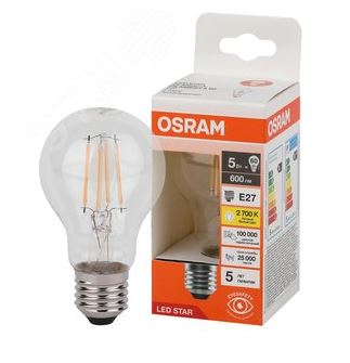 OSRAM | E27 A   5 W/827 FILAMENT CL E 600lm Osram 4058075683921