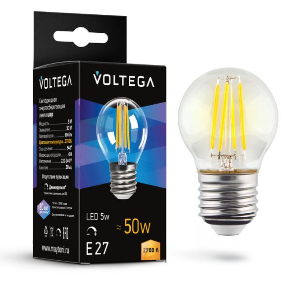 Maytoni | E27 P  5 (=50W)/827 DIM FILLED SCL P40 ����� Voltega by Maytoni 7201