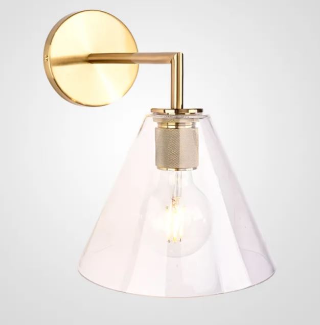 REPLICA | Funnel Shade Single Sconce Brass  ImperiumLoft REPLICA Restoration Hardware