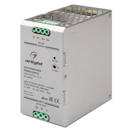 Arlight | - OT =24V 240W 170-250V ARV-DRP240-24-B Din- 10A IP20 , 5 . Arlight 037155