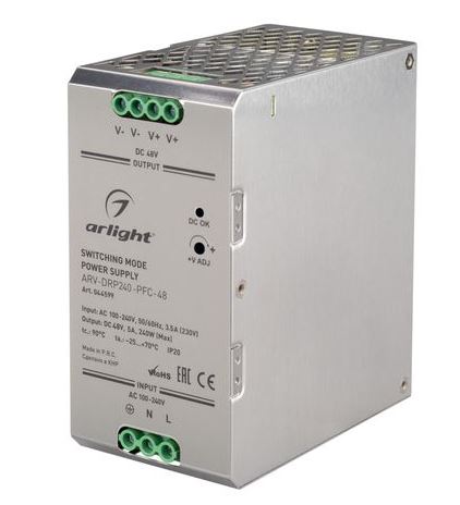 Arlight | - OT =48V 240W 170-250V ARV-DRP240-PFC-48 DIN- 48V, 5A IP20, , 5 Arlight 044599
