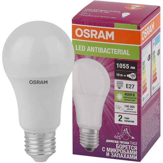 OSRAM | E27 A  10 (=75)W/840 1055lm d60x117 ������� ����� ������������� Osram 4058075561212