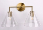 REPLICA | Funnel Shade Double Sconce Brass ImperiumLoft REPLICA Restoration Hardware